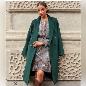 Loft double breasted long coat. Women’s small